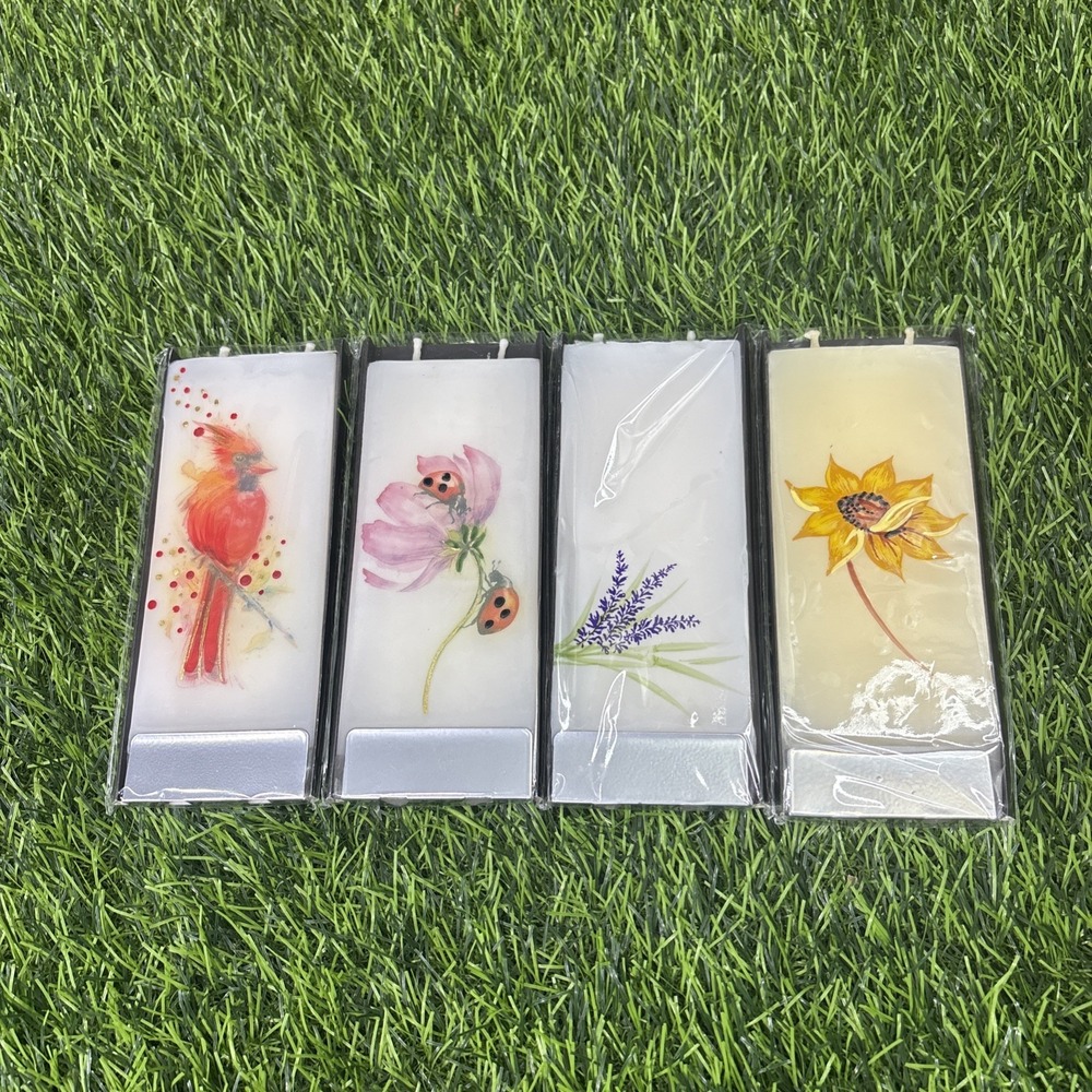 FLATYZ Handmade Flat Candles Lot of 4 New Sealed Decorative Unscented Gift Set